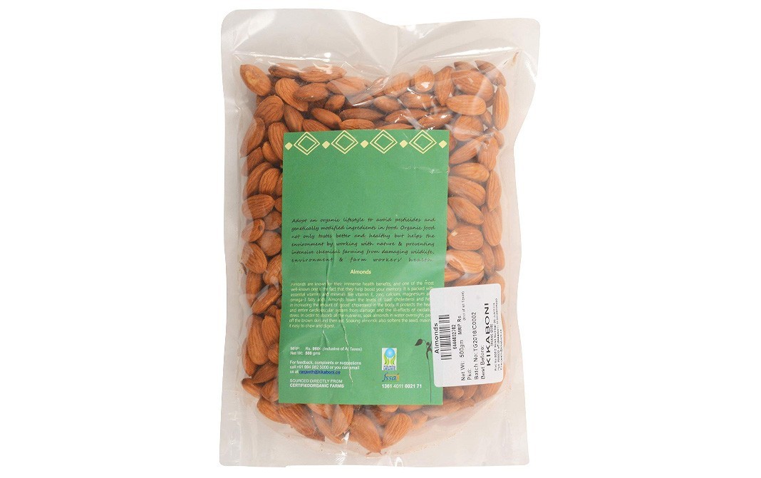 Kikaboni Almonds    Pack  500 grams